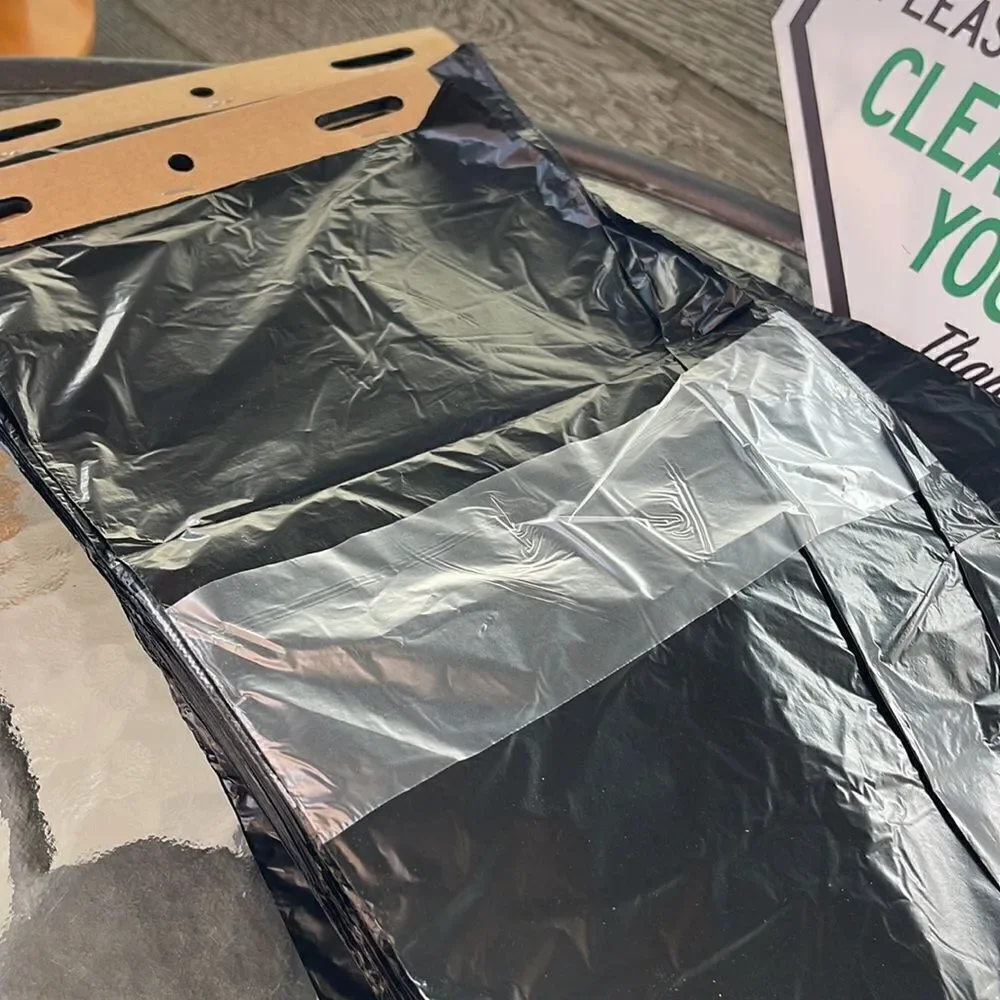 COPY - Dog waste bag , sign. Please be a good neighbor, clean up after your dog…